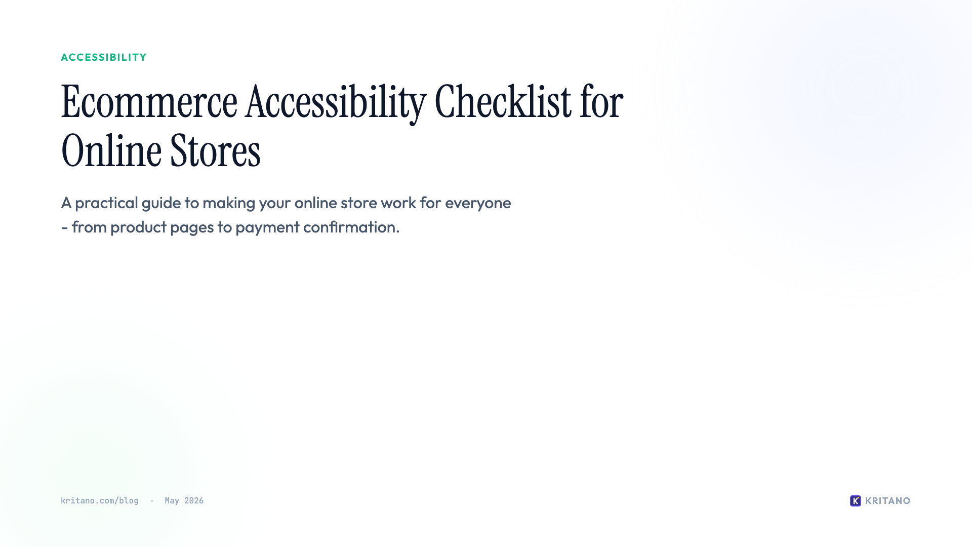 Ecommerce Accessibility Checklist for Online Stores